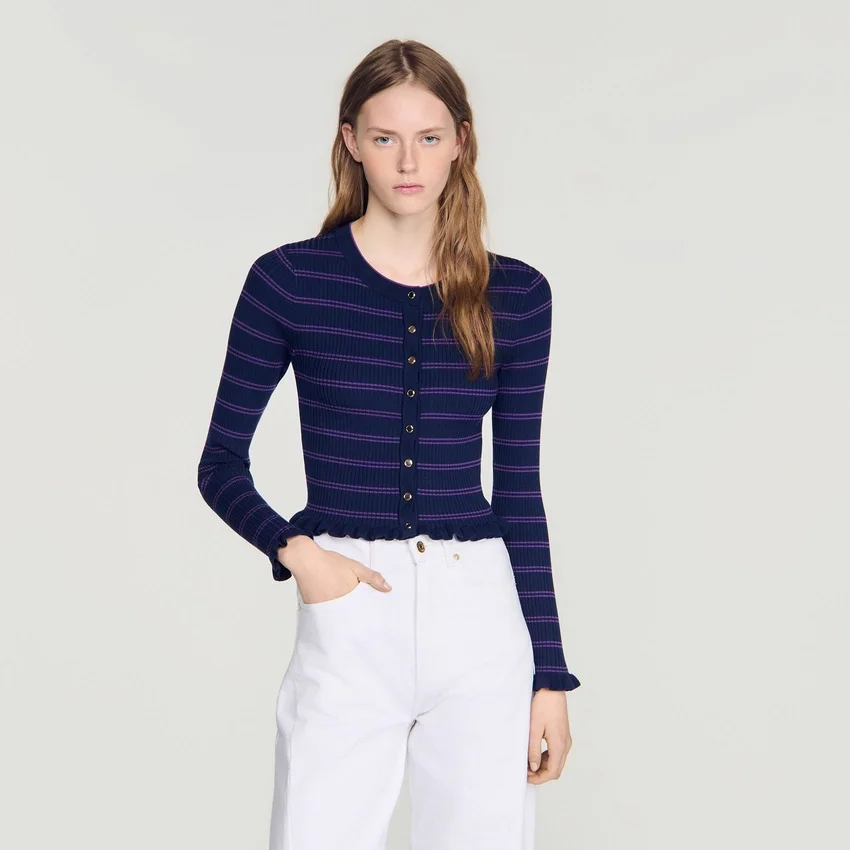 Striped knit cardigan Striped knit cardigan