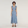 Striped maxi dress with leather tab Striped maxi dress with leather tab