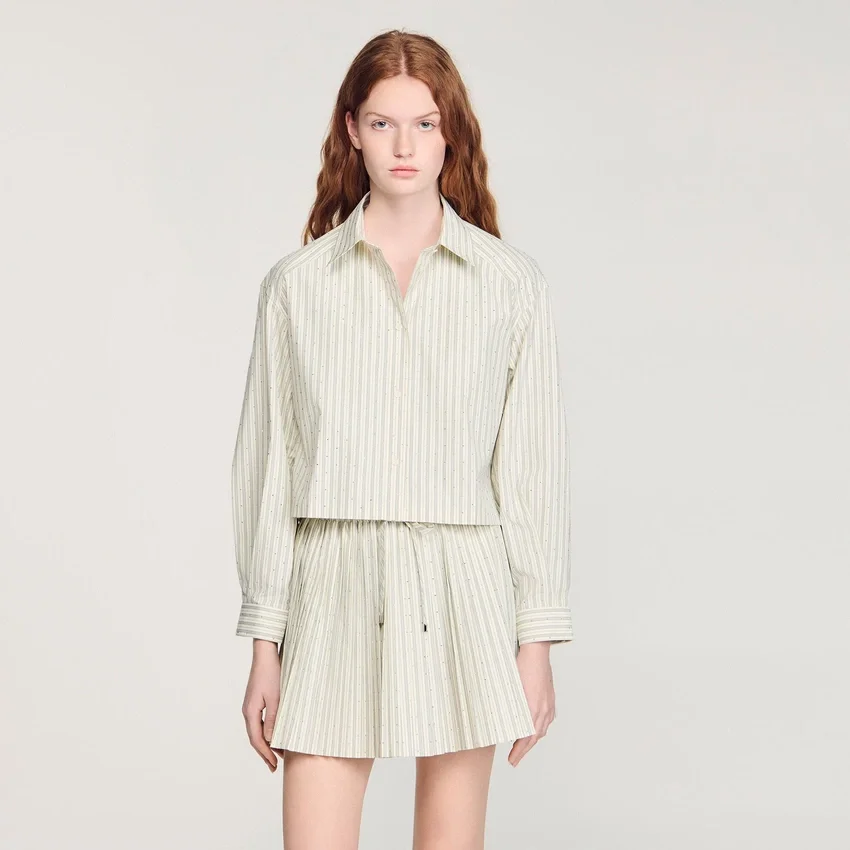 Striped rhinestone shirt Striped rhinestone shirt