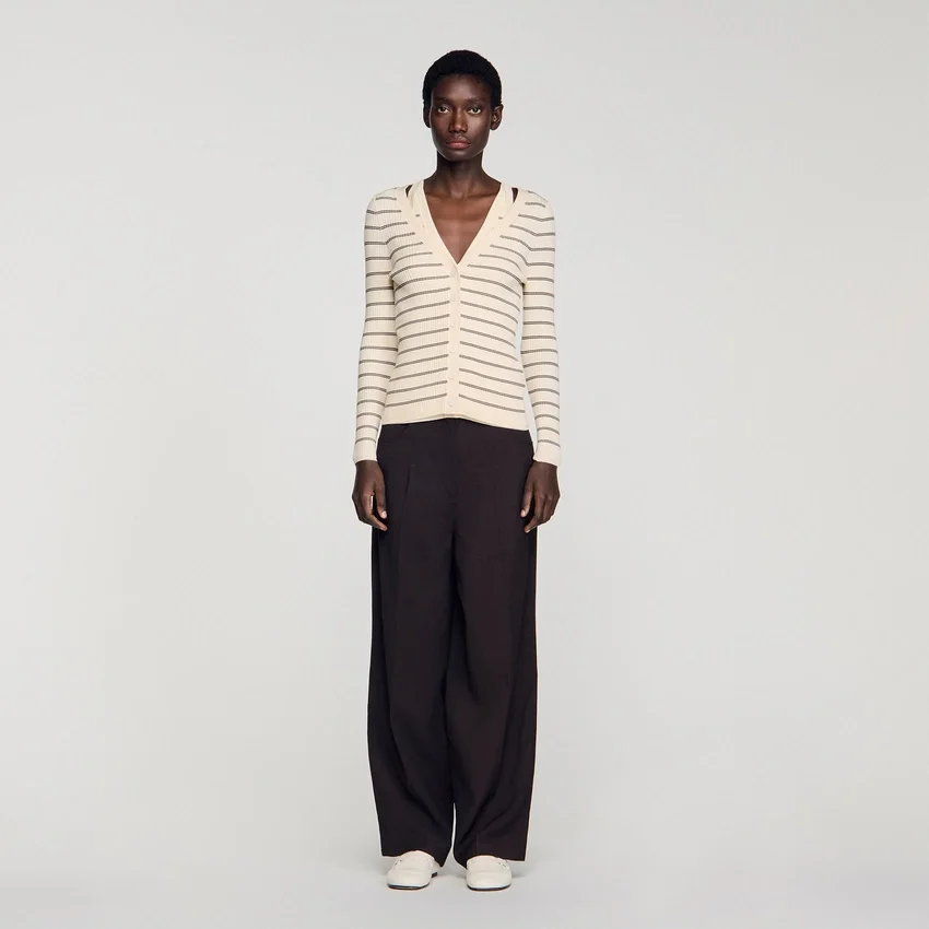Striped ribbed cardigan Striped ribbed cardigan