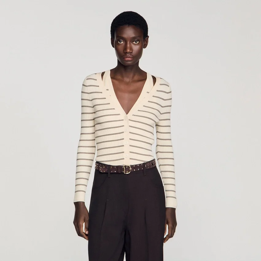 Striped ribbed cardigan Striped ribbed cardigan