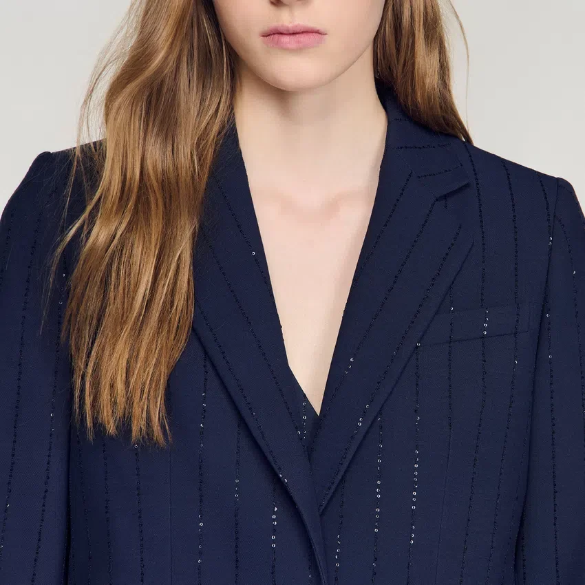 Striped sequinned suit jacket Striped sequinned suit jacket