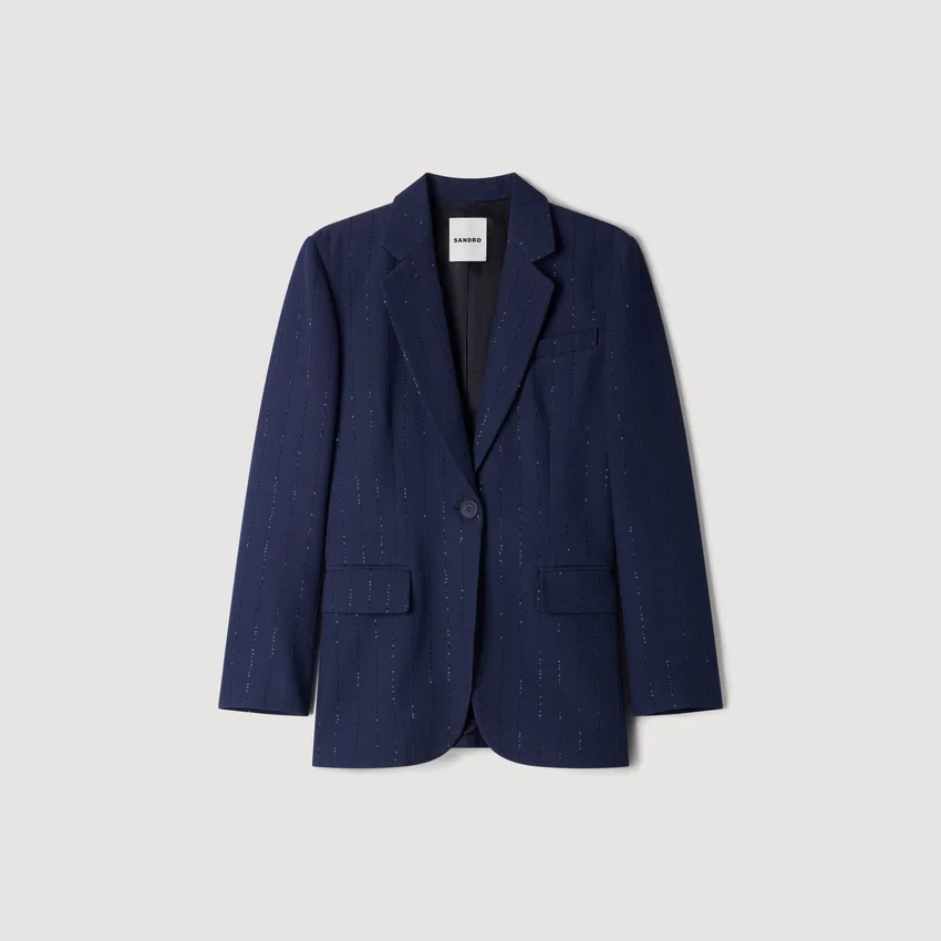 Striped sequinned suit jacket Striped sequinned suit jacket