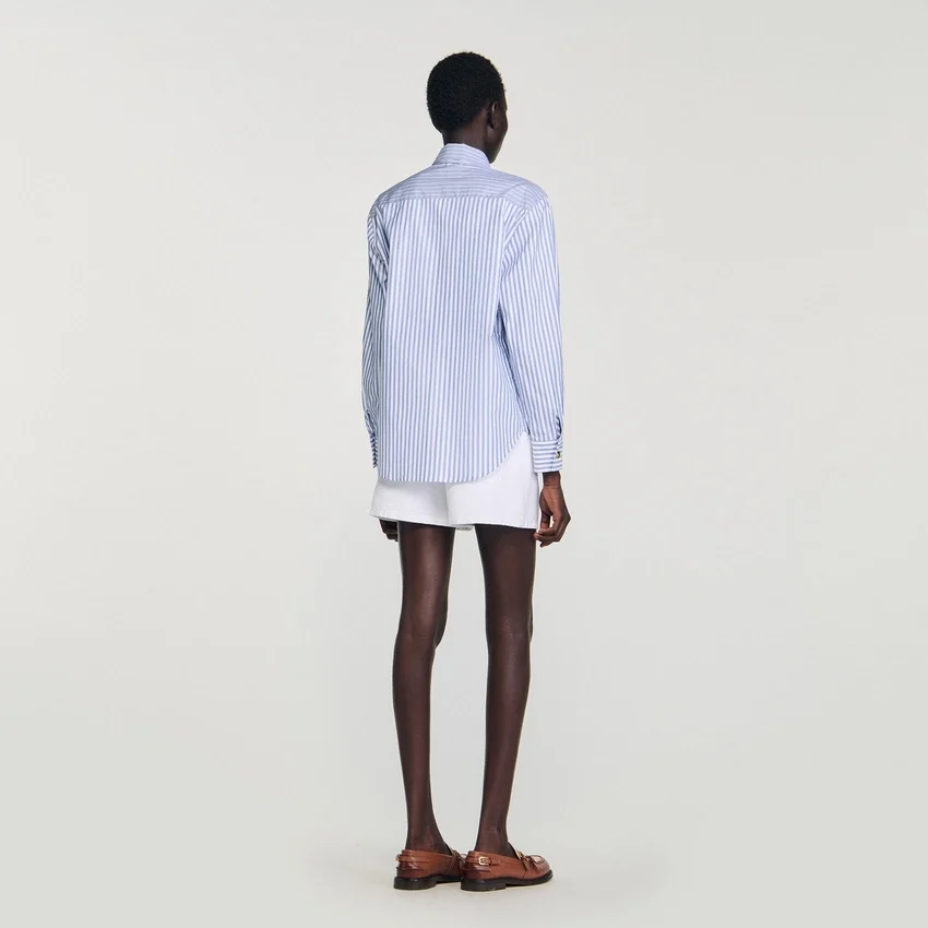 Striped shirt with removable tie Striped shirt with removable tie
