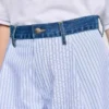 Striped shorts with denim details Striped shorts with denim details