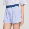 Striped shorts with denim details Striped shorts with denim details