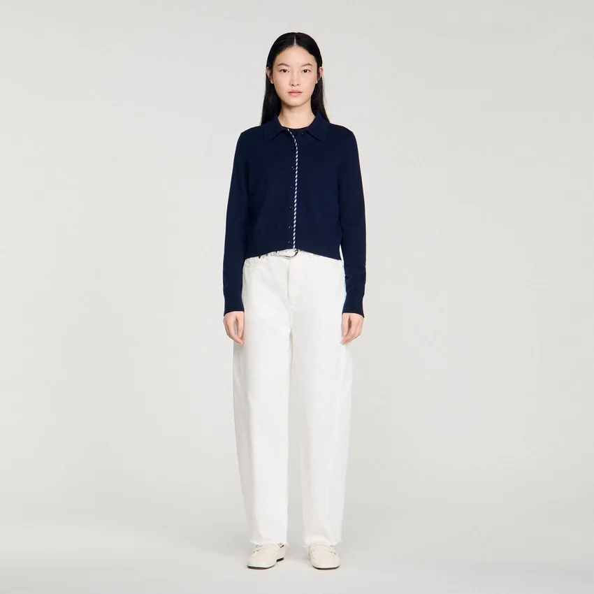 Striped wool and cashmere cardigan Striped wool and cashmere cardigan