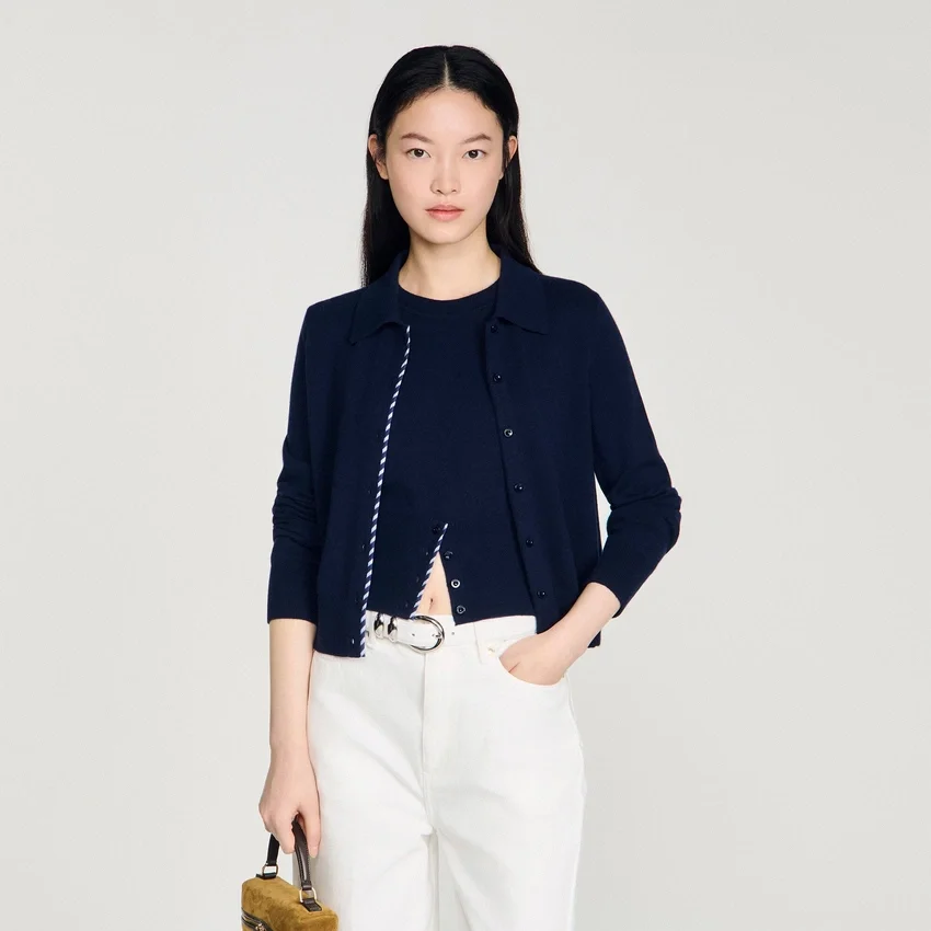 Striped wool and cashmere cardigan Striped wool and cashmere cardigan