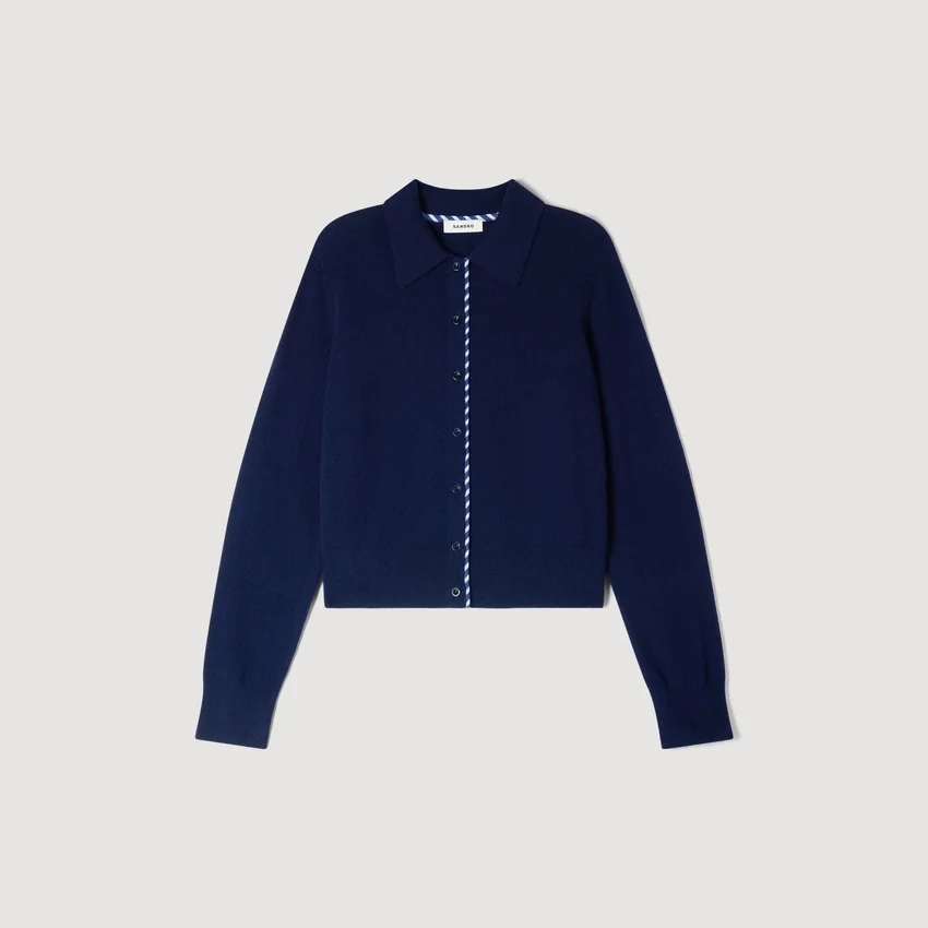Striped wool and cashmere cardigan Striped wool and cashmere cardigan