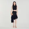 Studded knit skirt