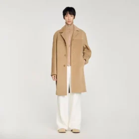 Tailored belted leather coat