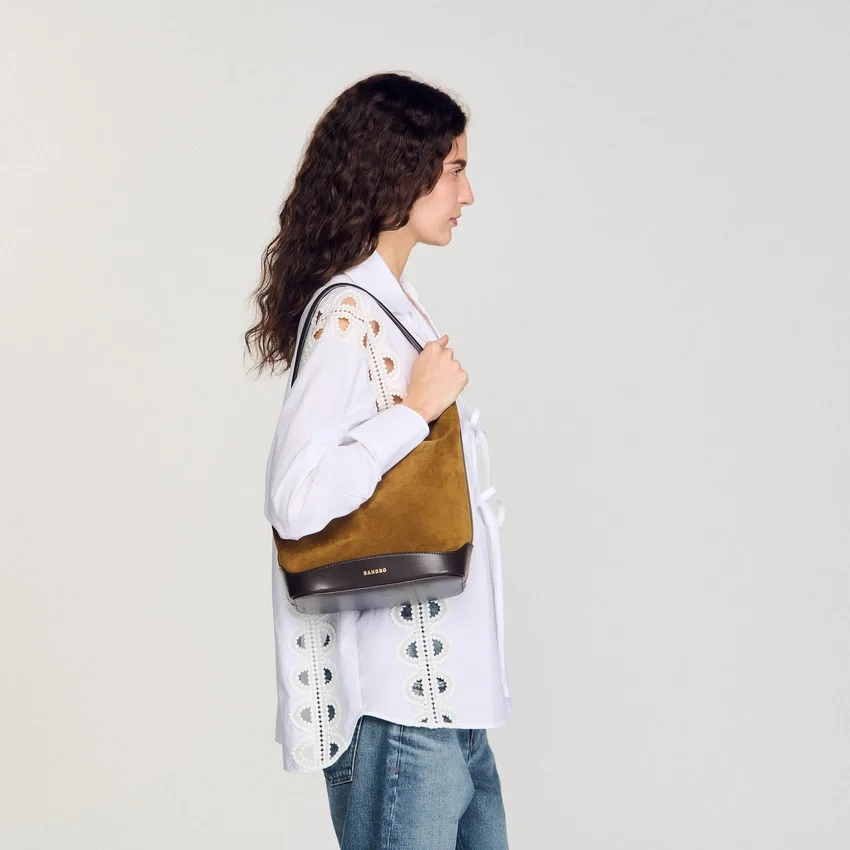 TANGOSO suede and leather bucket bag TANGOSO suede and leather bucket bag