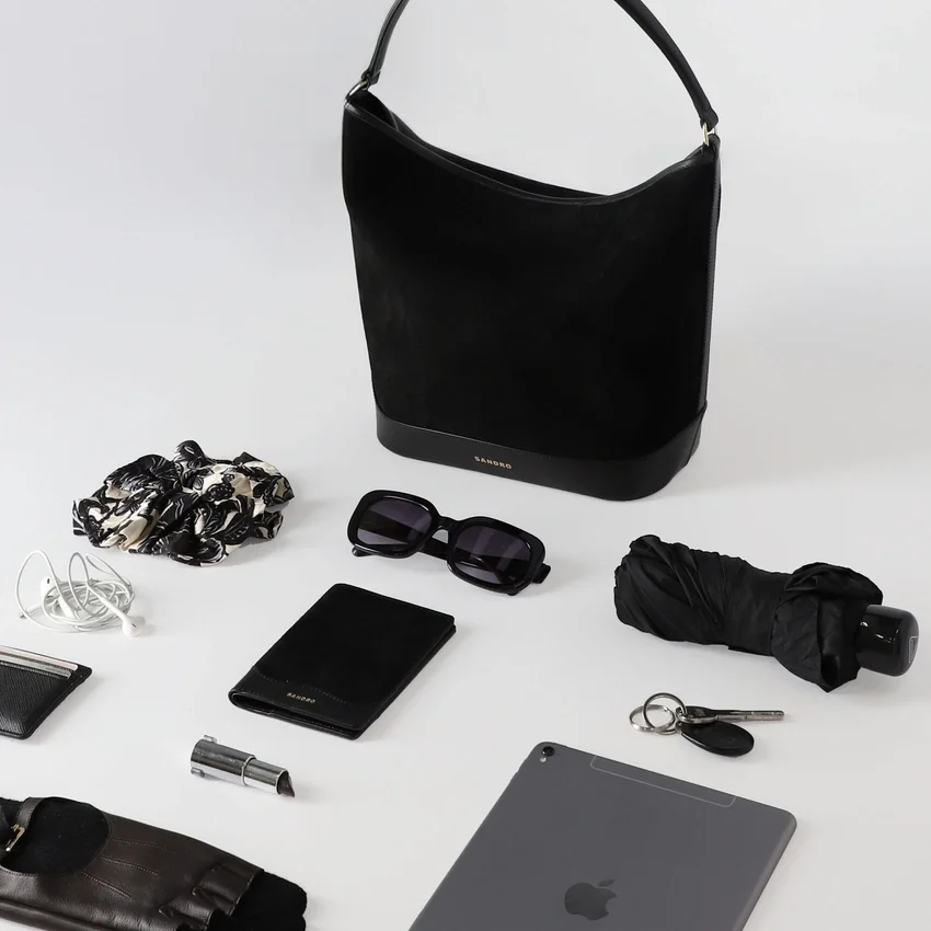 TANGOSO suede and leather bucket bag TANGOSO suede and leather bucket bag