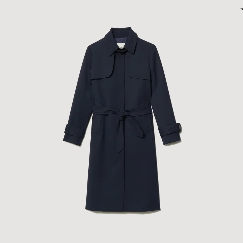 Trench coat with pleated inset Trench coat with pleated inset