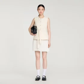 Two-material mini dress