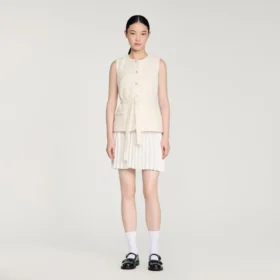 Two-material mini dress