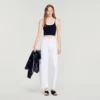 Two-tone cropped knit top