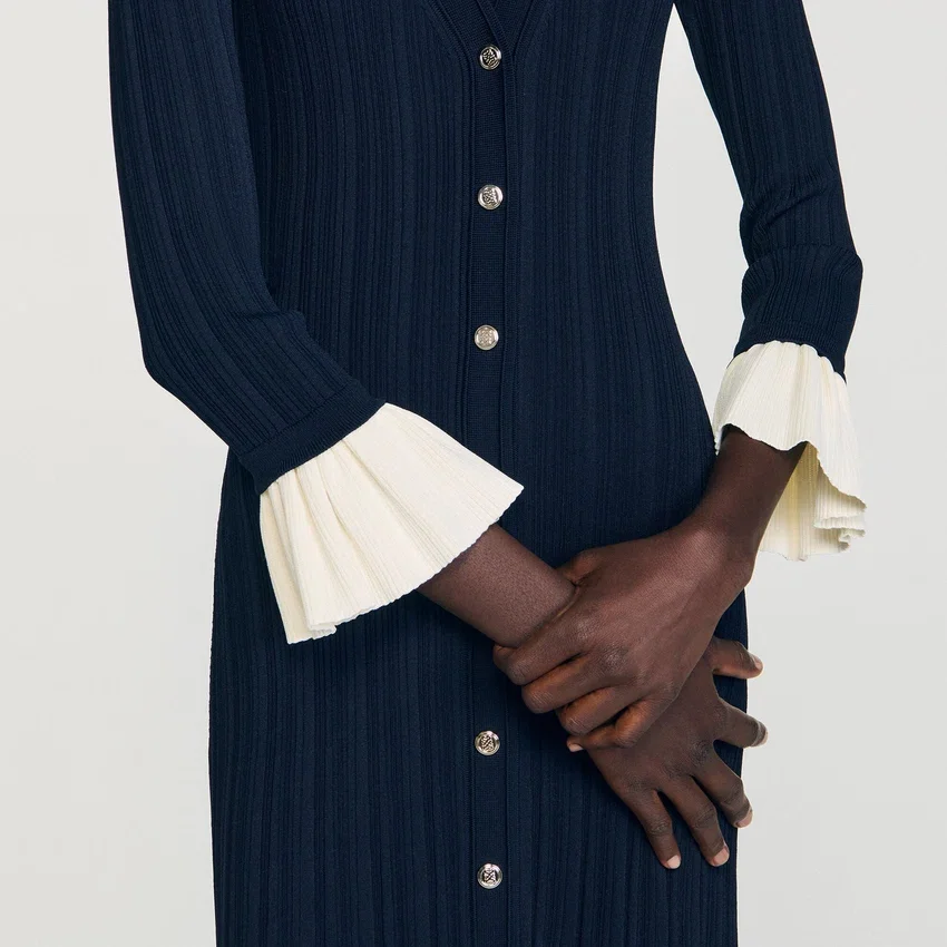 Two-tone knit midi dress Two-tone knit midi dress