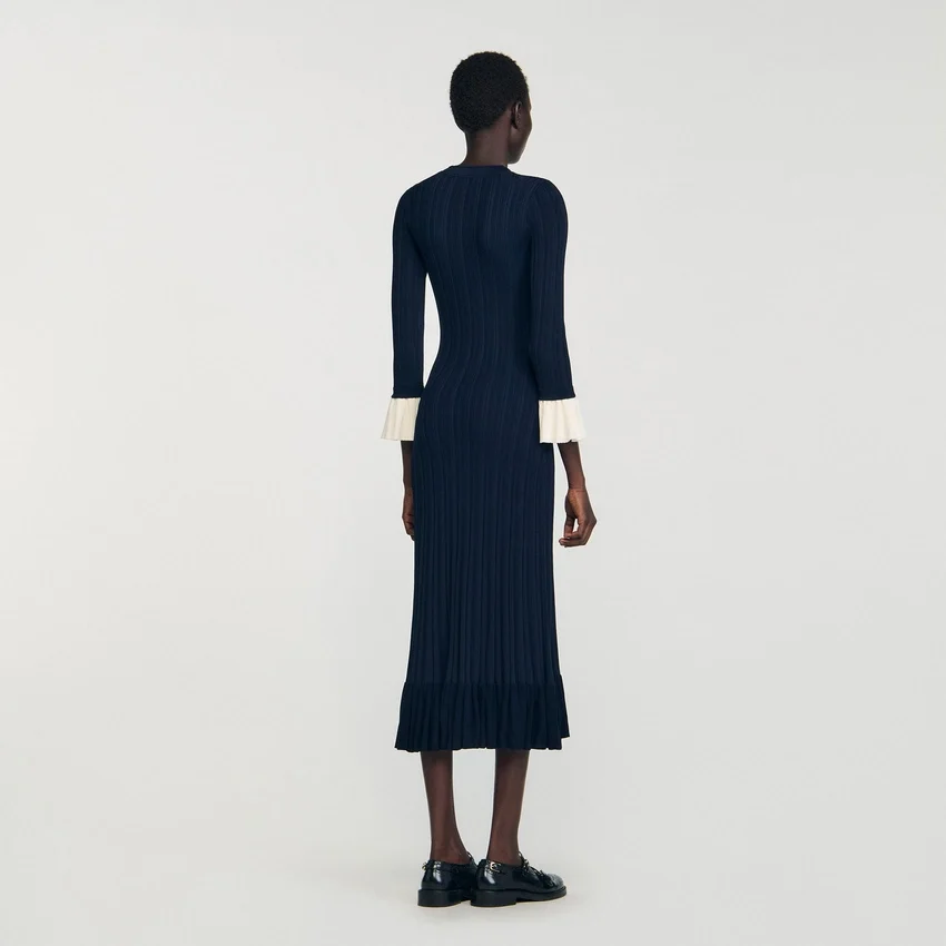 Two-tone knit midi dress Two-tone knit midi dress