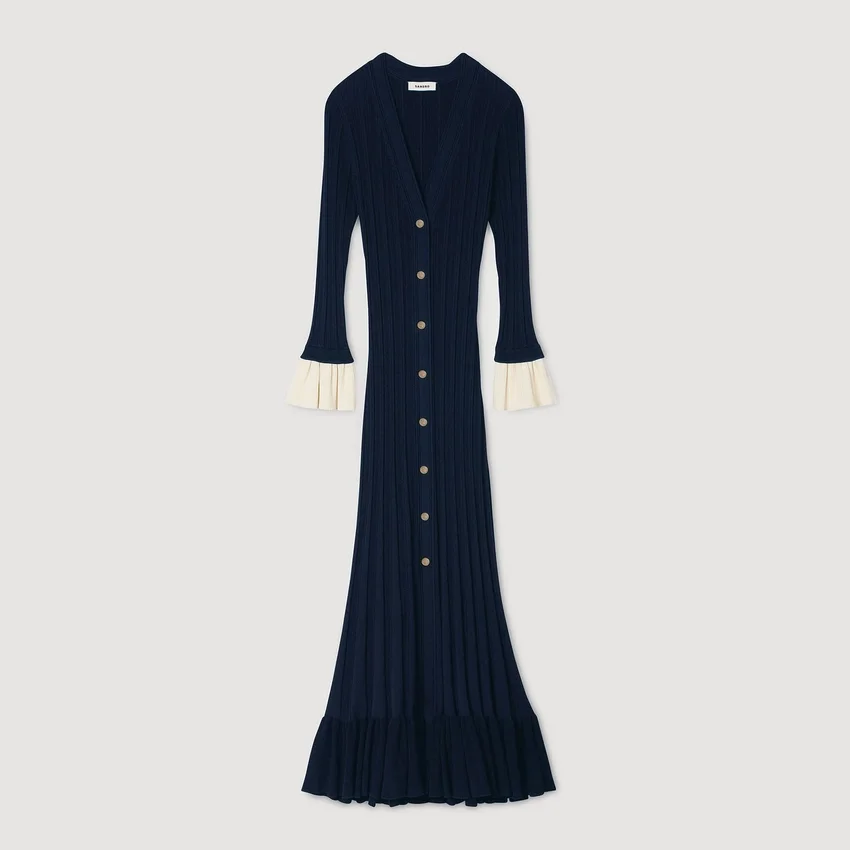 Two-tone knit midi dress Two-tone knit midi dress