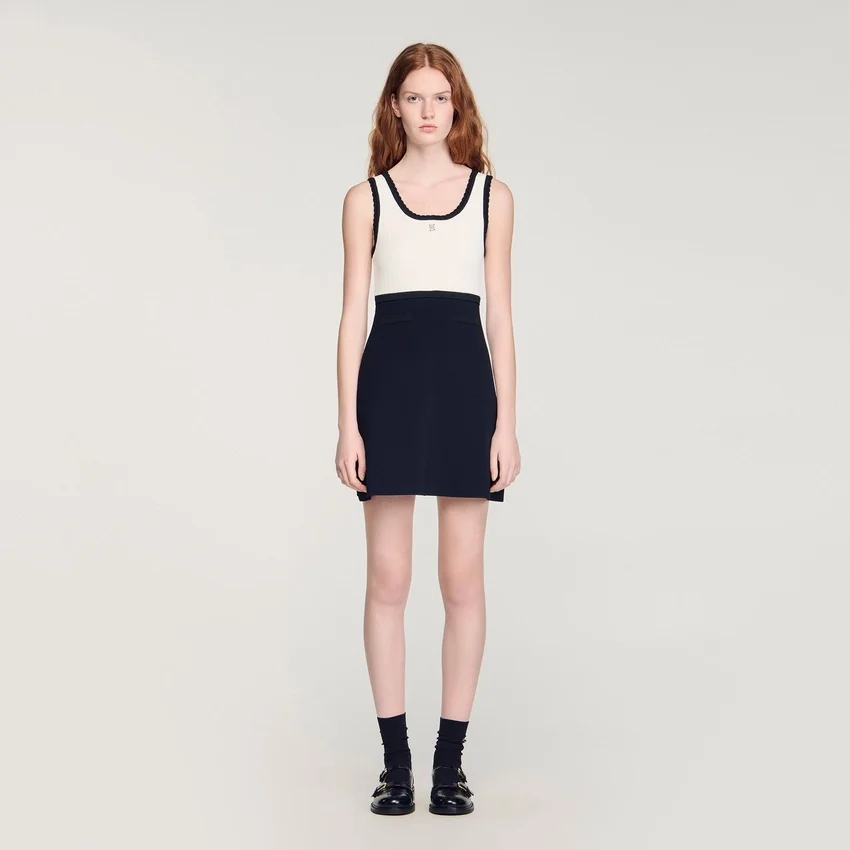 Two-tone knit mini dress Two-tone knit mini dress