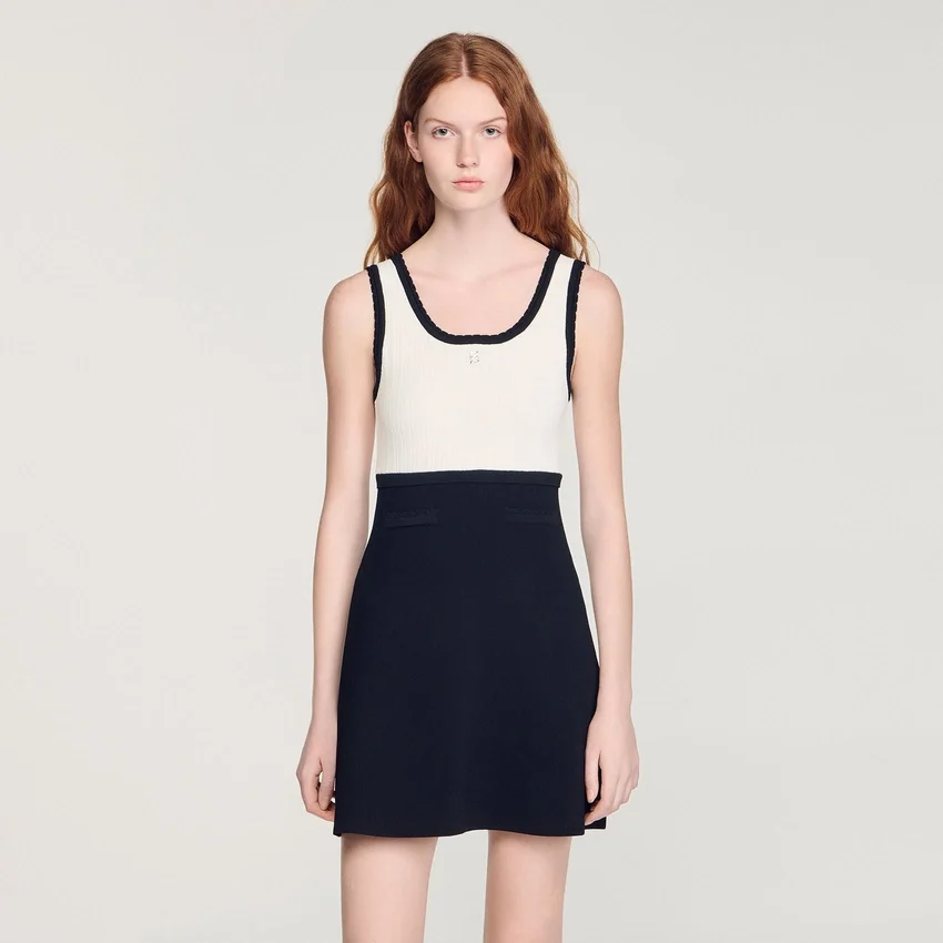 Two-tone knit mini dress Two-tone knit mini dress