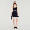 Two-tone knit skirt
