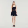 Two-tone knit skirt