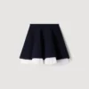 Two-tone knit skirt