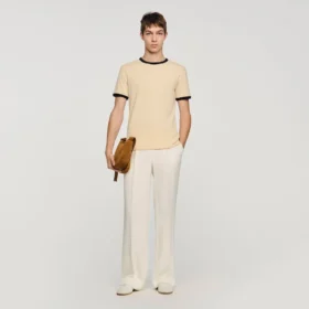 Two-tone patch T-shirt