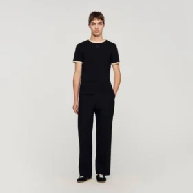 Two-tone patch T-shirt