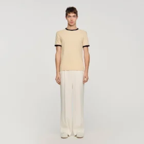 Two-tone patch T-shirt