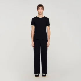 Two-tone patch T-shirt