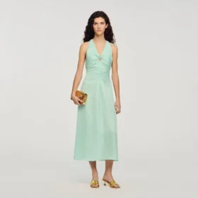 V-neck floral print maxi dress