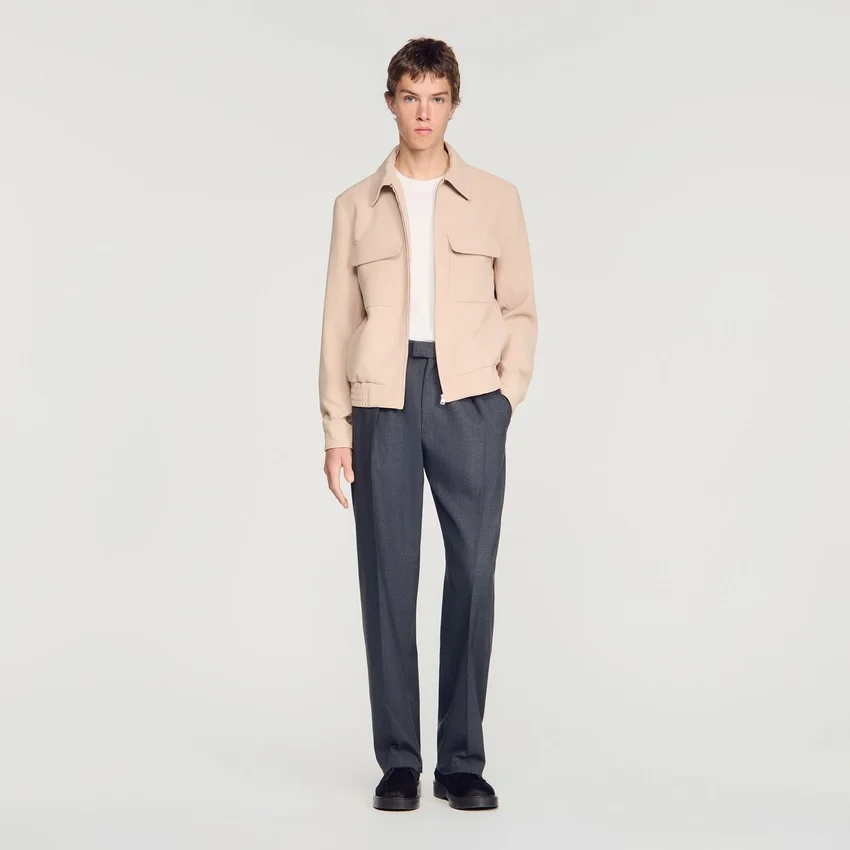 Waffle-effect zip-up jacket Waffle-effect zip-up jacket