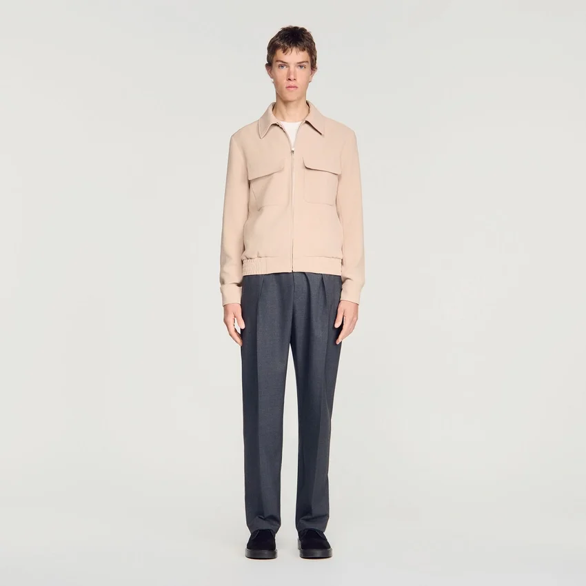 Waffle-effect zip-up jacket Waffle-effect zip-up jacket