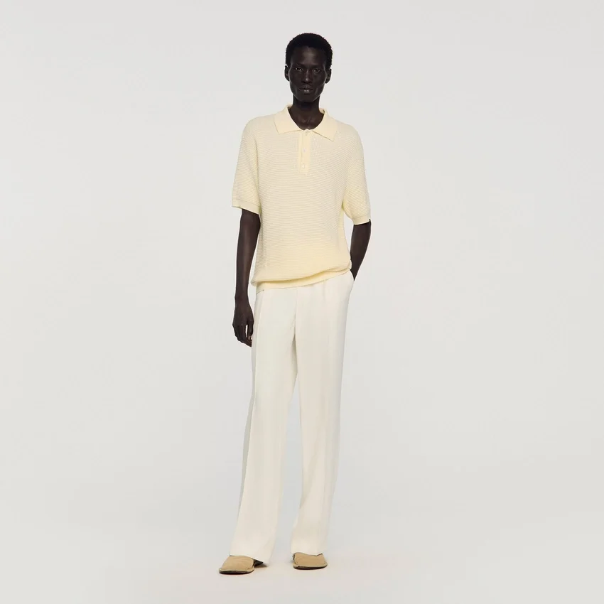 Waffle-texture cotton polo Waffle-texture cotton polo