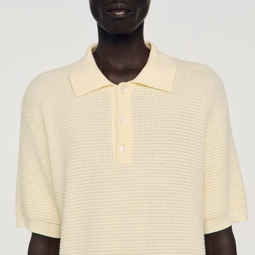 Waffle-texture cotton polo Waffle-texture cotton polo