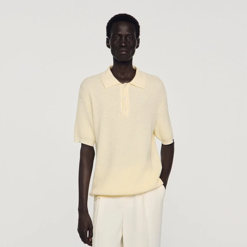 Waffle-texture cotton polo Waffle-texture cotton polo