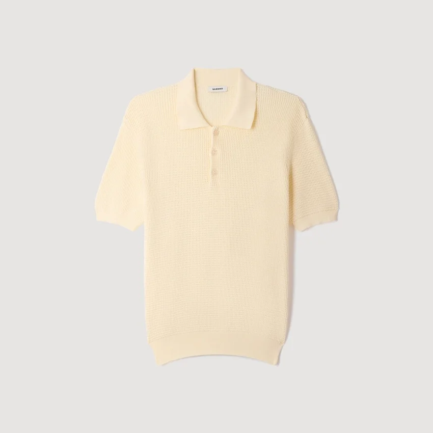 Waffle-texture cotton polo Waffle-texture cotton polo