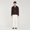 Waffled regular collar zip jacket Waffled regular collar zip jacket