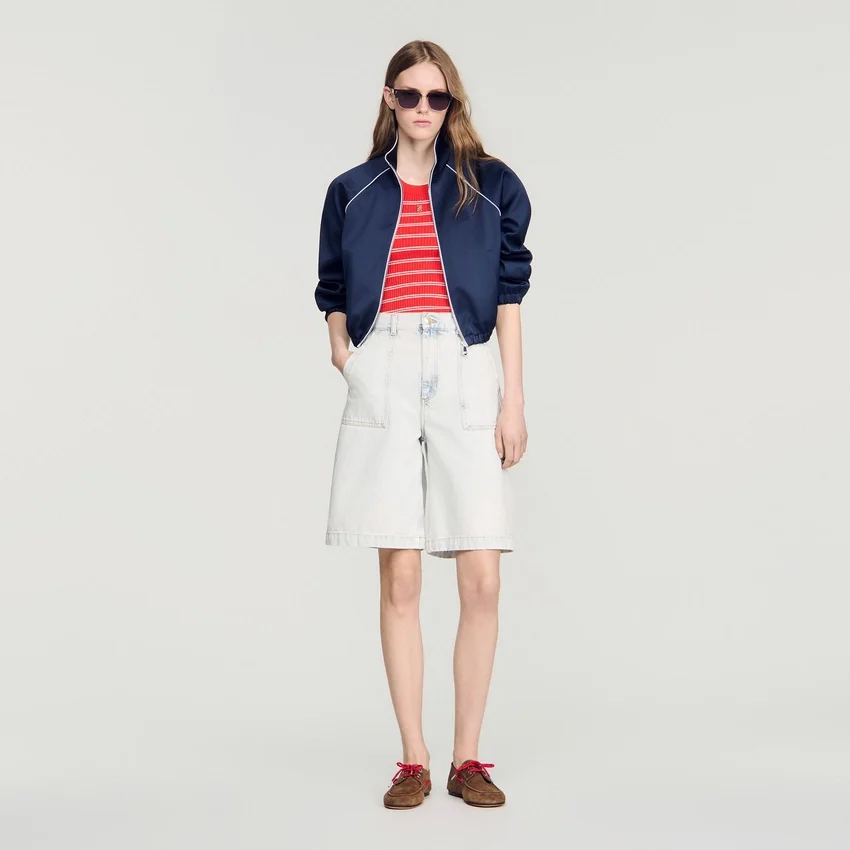 Washed denim Bermuda shorts Washed denim Bermuda shorts