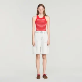 Washed denim Bermuda shorts