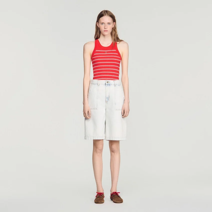 Washed denim Bermuda shorts Washed denim Bermuda shorts