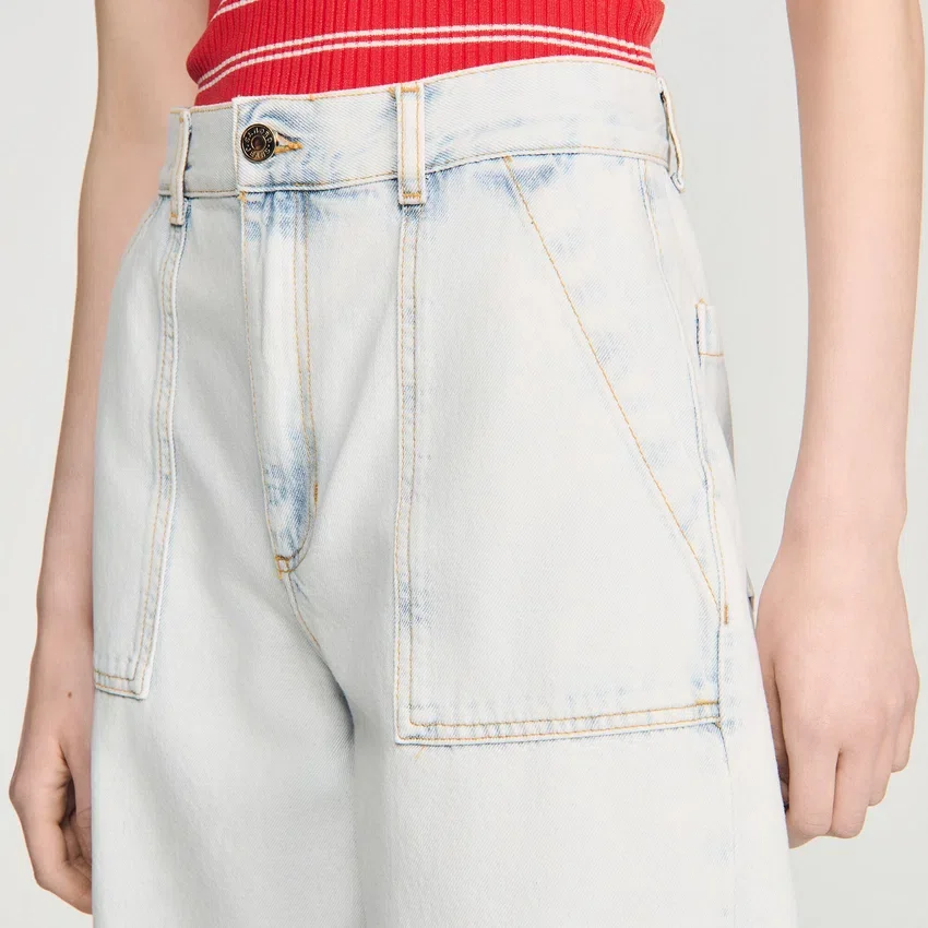 Washed denim Bermuda shorts Washed denim Bermuda shorts