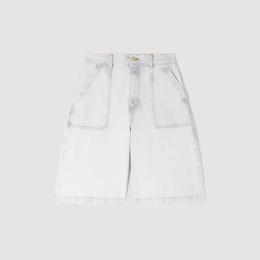 Washed denim Bermuda shorts Washed denim Bermuda shorts