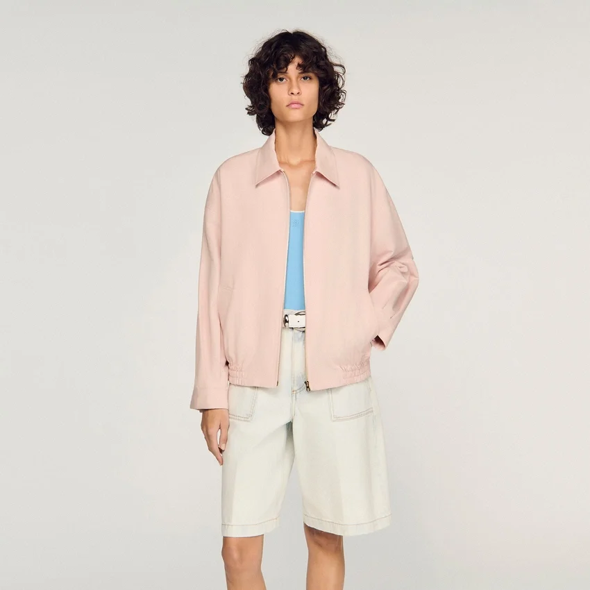 Wide cotton linen zip jacket Wide cotton linen zip jacket