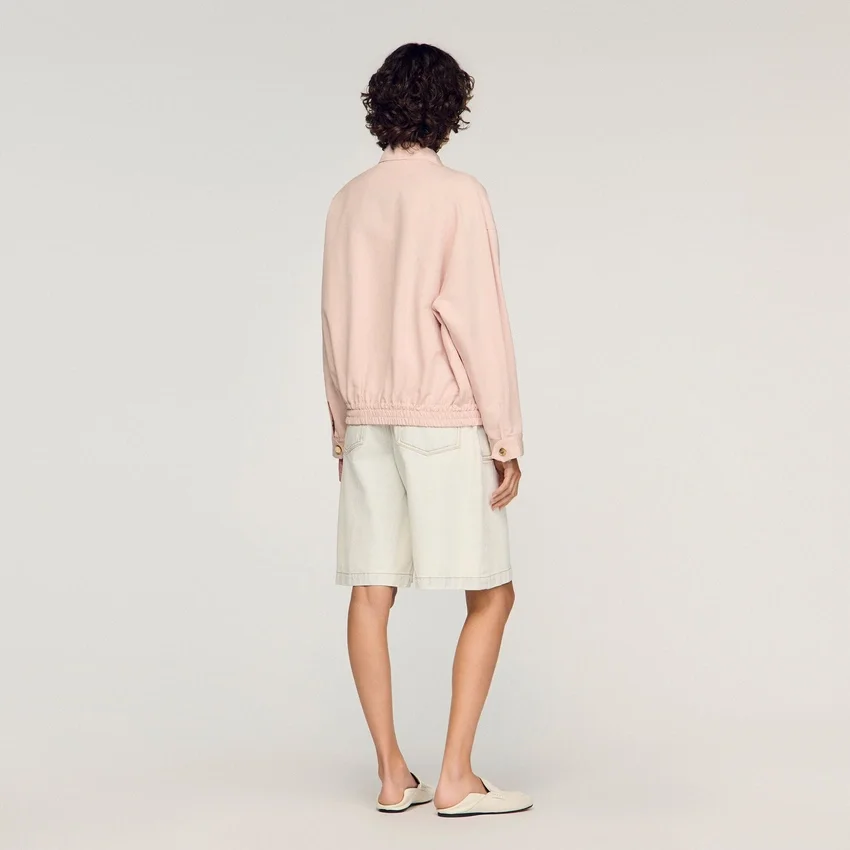 Wide cotton linen zip jacket Wide cotton linen zip jacket