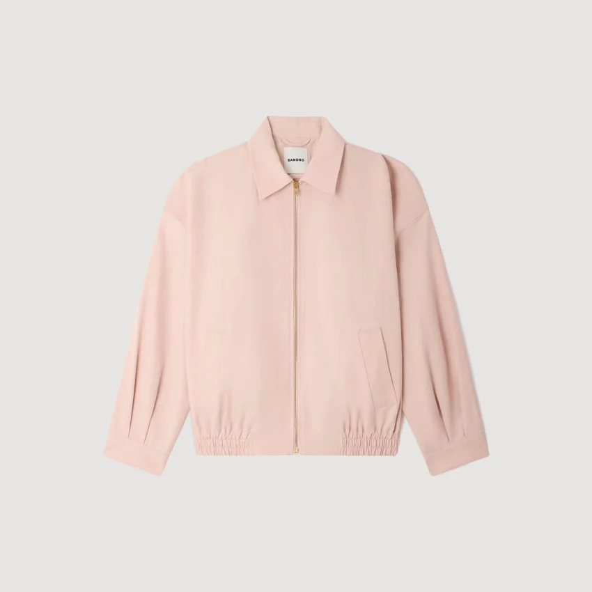 Wide cotton linen zip jacket Wide cotton linen zip jacket