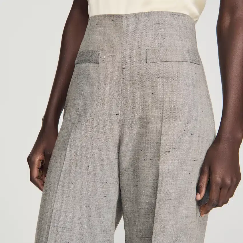 Wide-leg checked wool trousers Wide-leg checked wool trousers